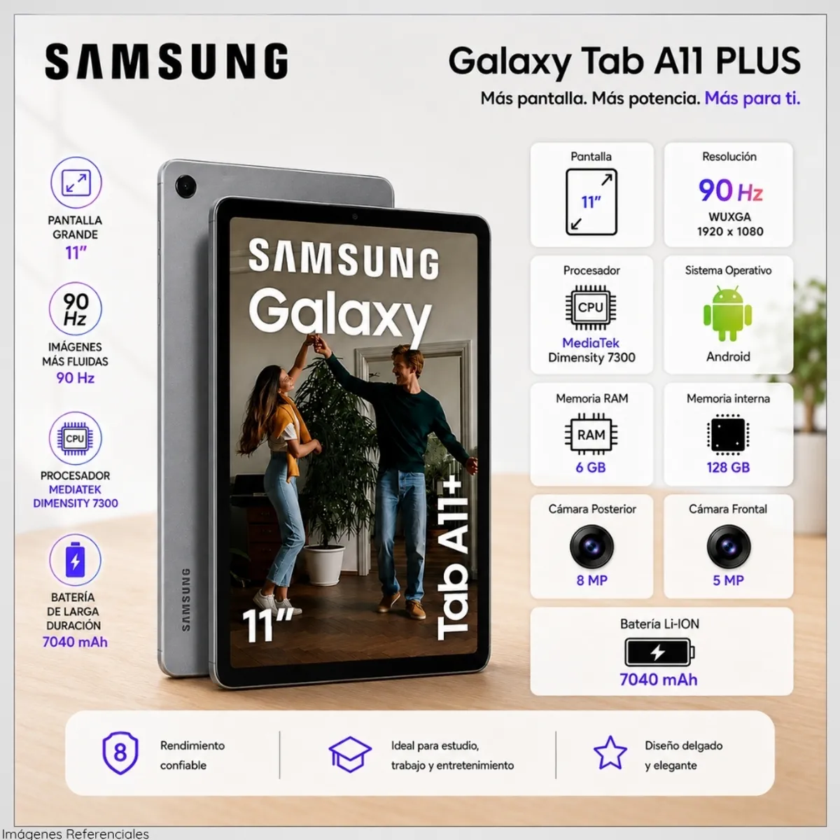 SAMSUNG - Tablet Samsung Galaxy Tab A11 Plus 11"  WUXGA 6GB RAM 128GB - Gray