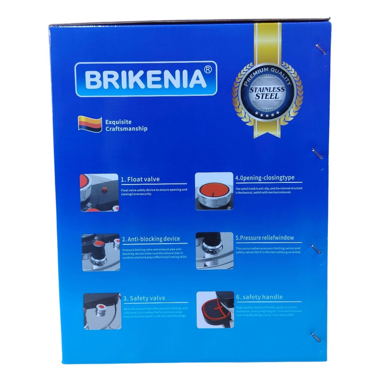 GENERICO - OLLA DE PRESIÓN ACERO QUIRÚRGICO BRIKENIA 10L SISTEMA ABRE FACIL