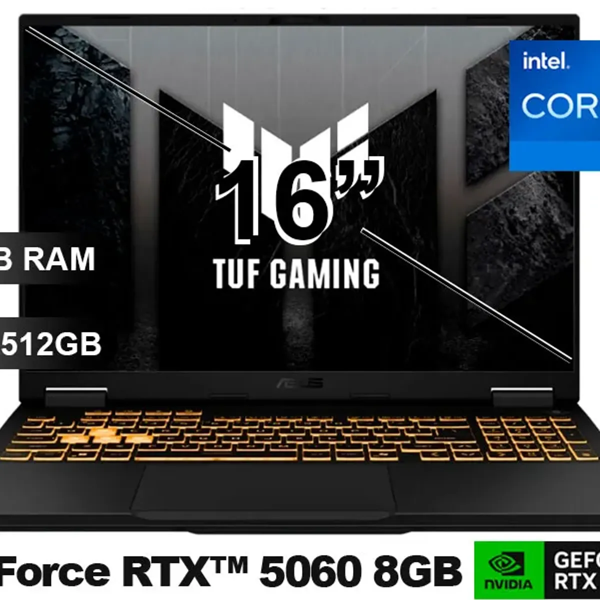 ASUS - Laptop ASUS TUF GAMING FX608JMR-352 I7-14650HX, 16GB RAM, 512GB SSD, RTX5060-8GB, SIN WINDOWS, 16.