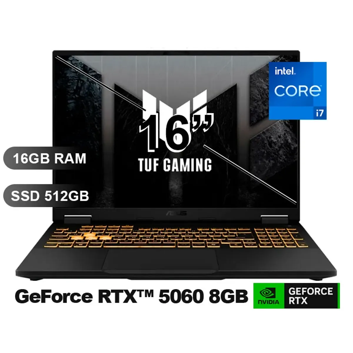 ASUS - Laptop ASUS TUF GAMING FX608JMR-352 I7-14650HX, 16GB RAM, 512GB SSD, RTX5060-8GB, SIN WINDOWS, 16.