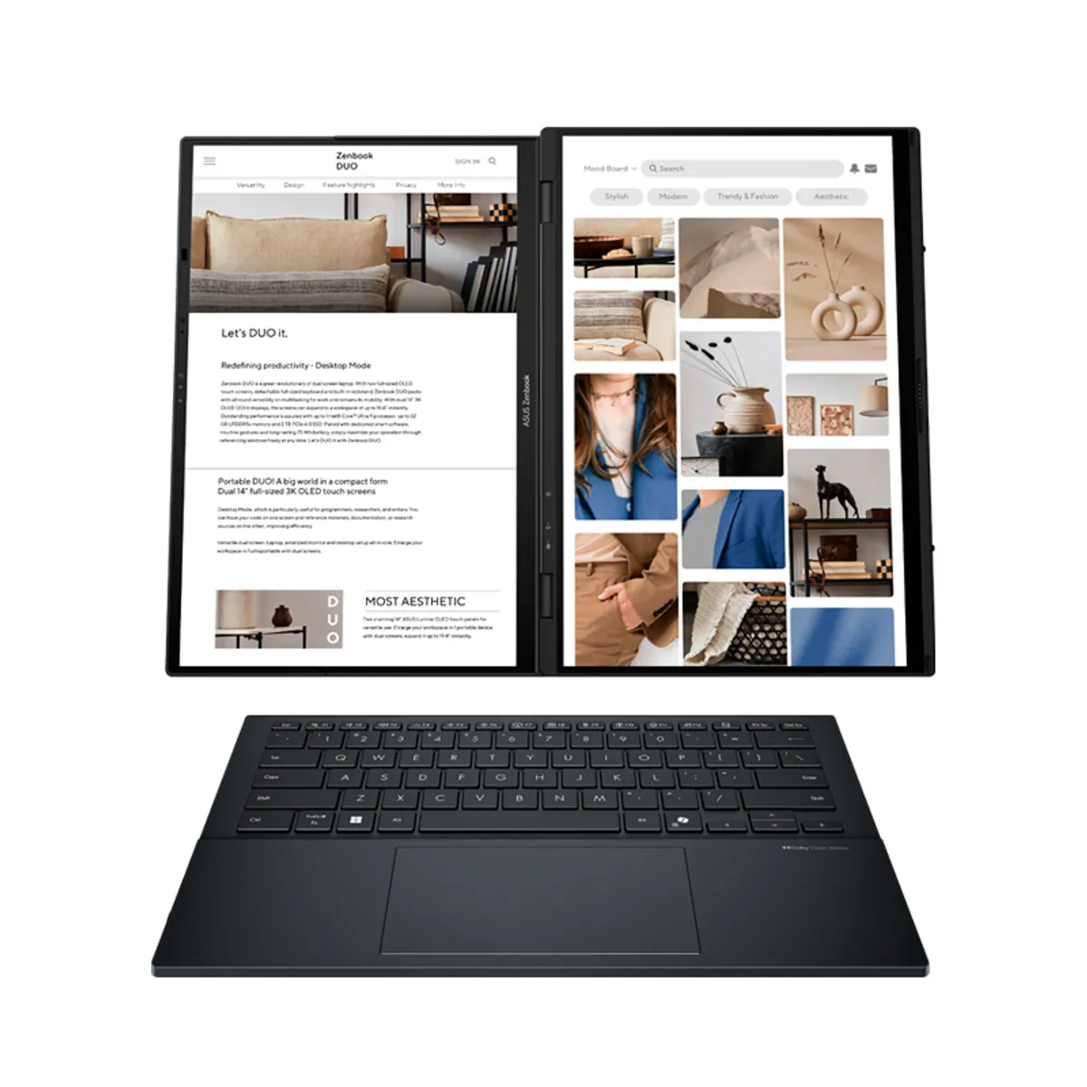 ASUS - Laptop ASUS Zenbook Duo UX8406CA-QL444W Core Ultra 9 285H 16GB 512GB 14" FHD OLED Touch Windows 11 Pro