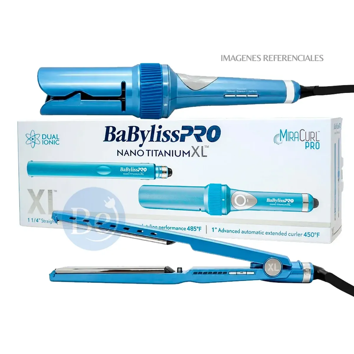 Babyliss Pro - Pack BabylissPRO Nano Titanium XL Alisadora y Rizadora Automática MiraCurl - BNTPP78PE