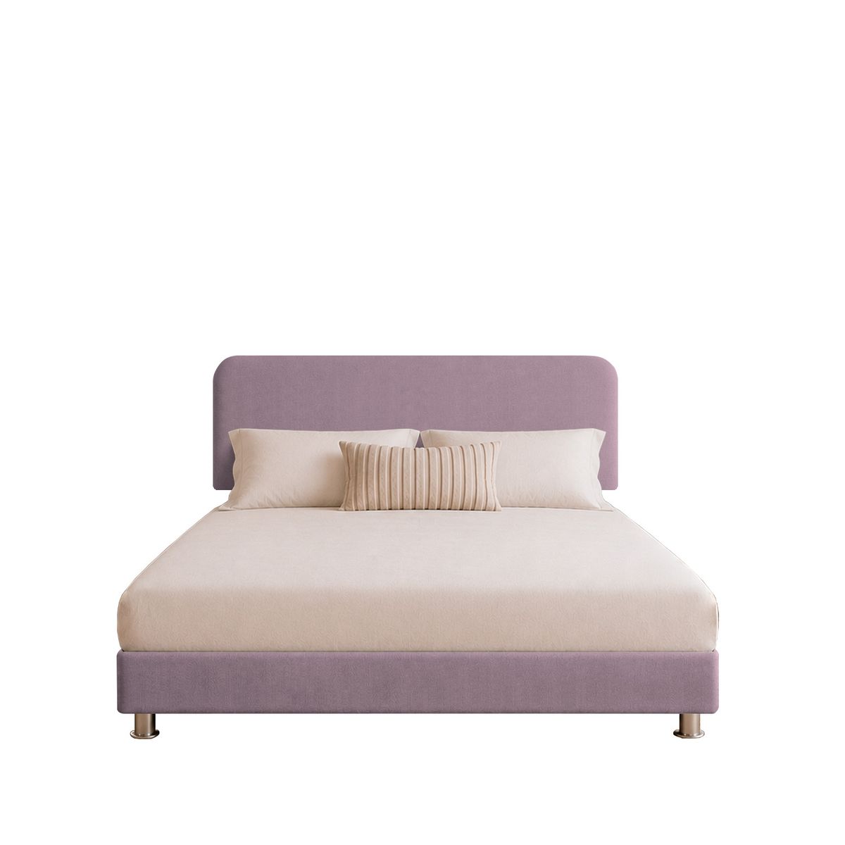 MUEBLES MACRUMO - Combo Cama Tapizada Valencia + Colchón Semiortopédico - Queen - Rosado