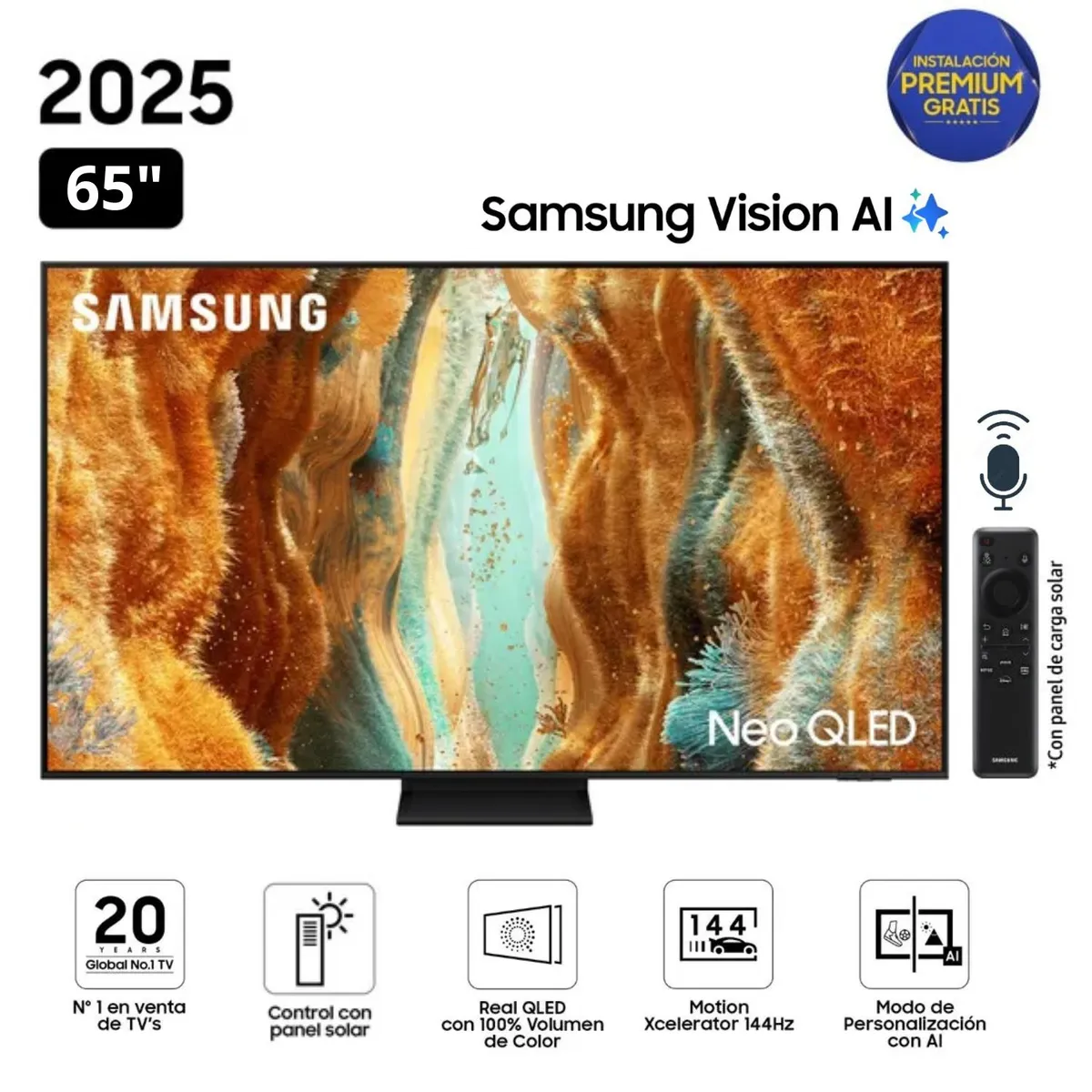 SAMSUNG - Televisor Samsung 65" Neo Qled 4k Vision Ai Smart TV QN65QN70F 