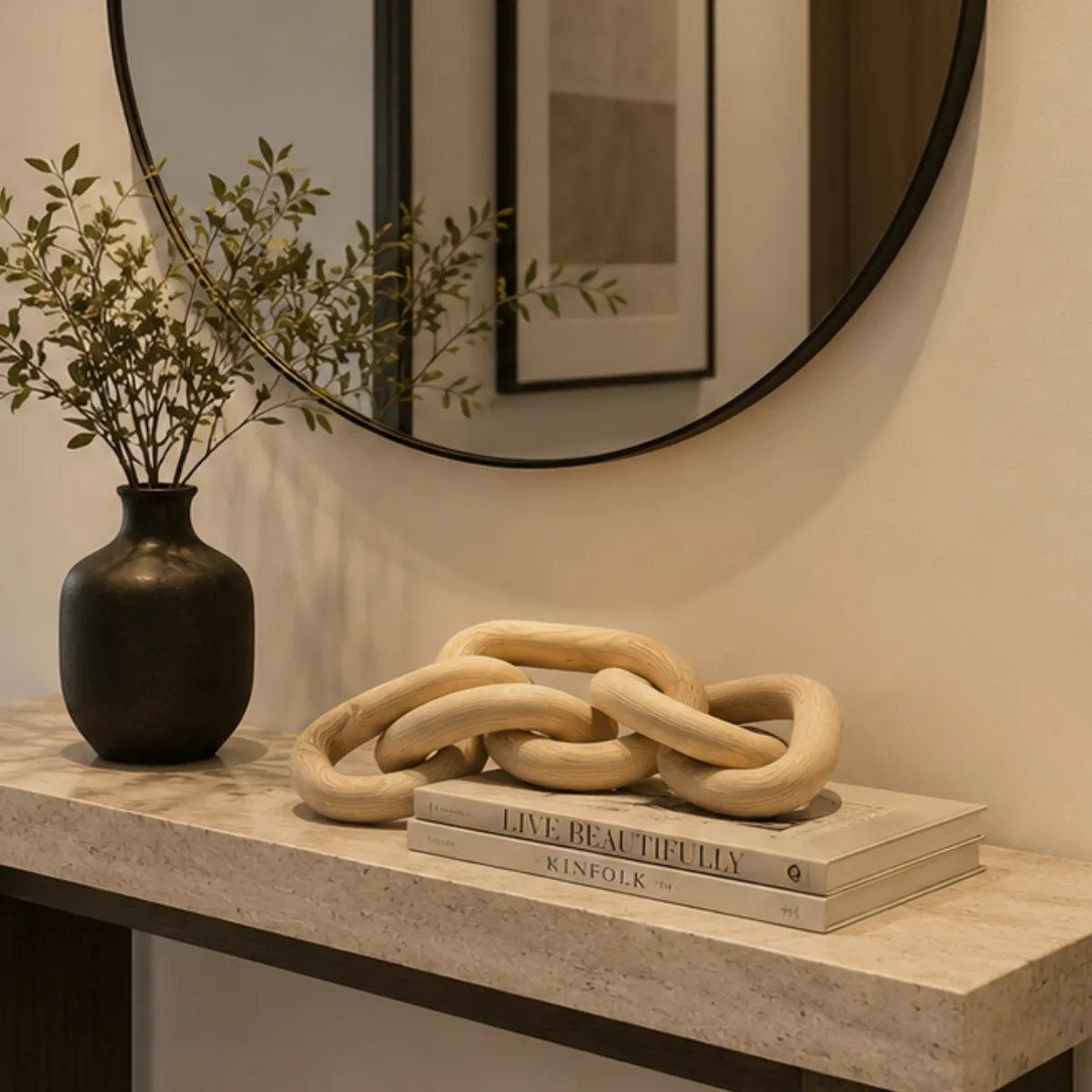 LAR DANIELSEN - Cadena decorativa de madera - Nudo knot