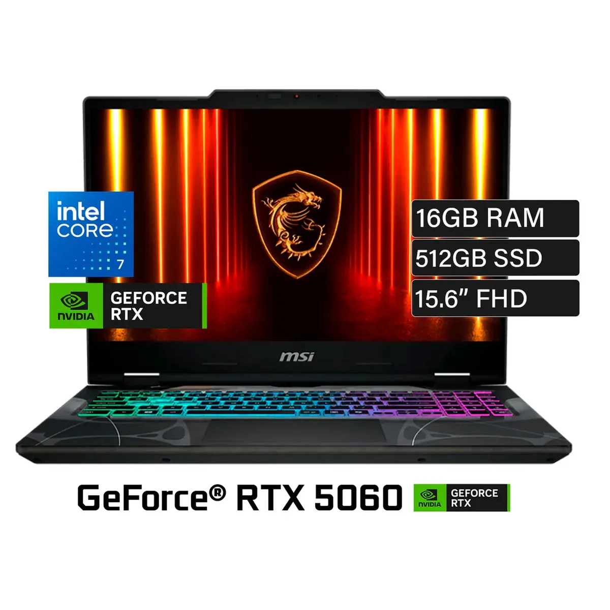 Msi - Laptop Gamer Msi Cyborg Laptop Intel Core 7 240H, Memoria 16GB , Rtx 5060 8GB