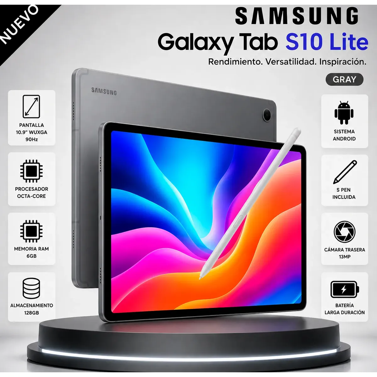 SAMSUNG - Tablet Samsung Galaxy Tab S10 Lite 10.9 6GB 128GB - GRIS