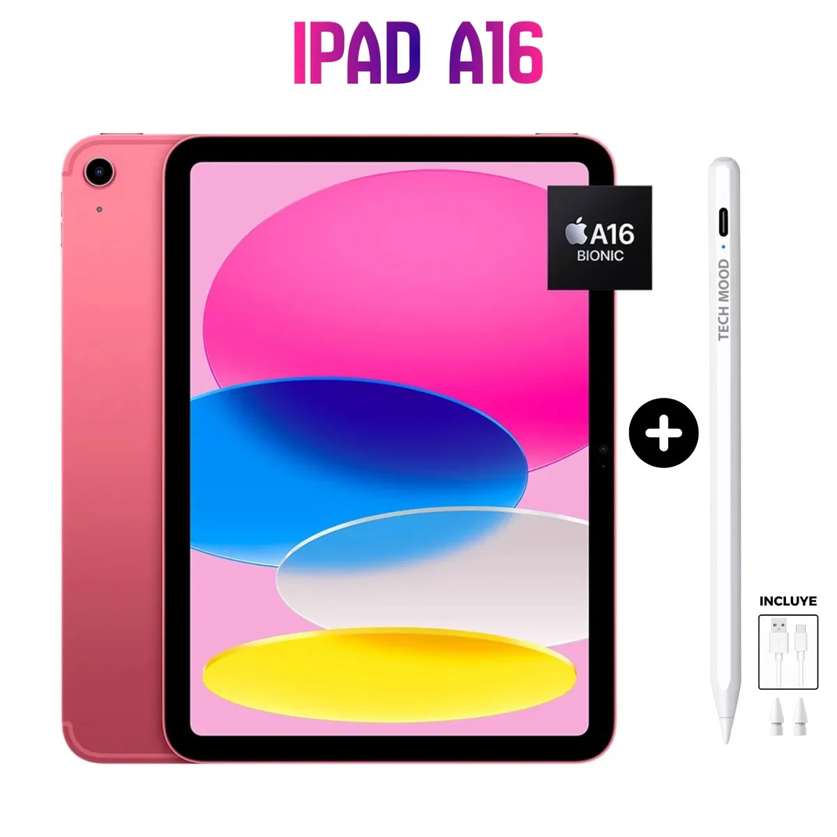 APPLE - IPAD CHIP A16 11 256GB WIFI - PINK + PENCIL ALTERNATIVO USB-C