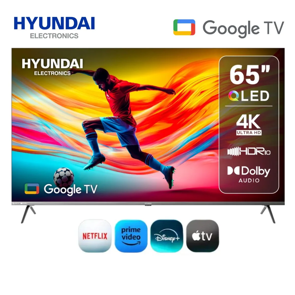 HYUNDAI - Televisor Smart 65'' Hyundai  QLED UHD 4K HYLED6513QG GoogleTV