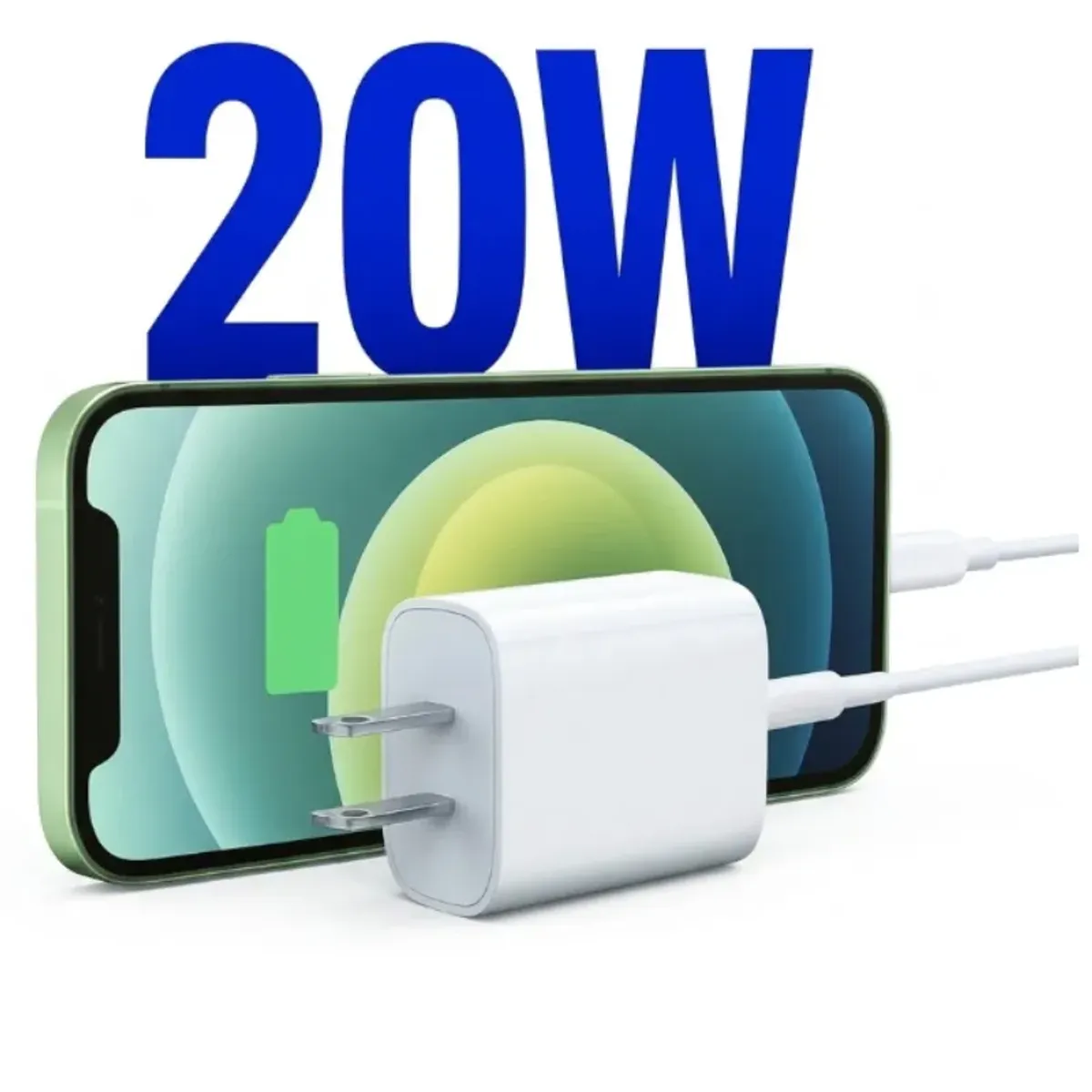 GENERICO - Cargador Carga Rápida 20W compatible iPhone Hasta 14 pro max - Kit Cubo USB-C y Cable Lightning