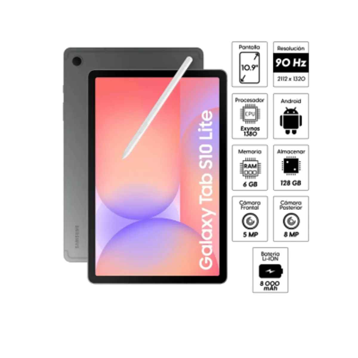 SAMSUNG - TABLET SAMSUNG GALAXY TAB S10 LITE GRAY 6RAM 128GB