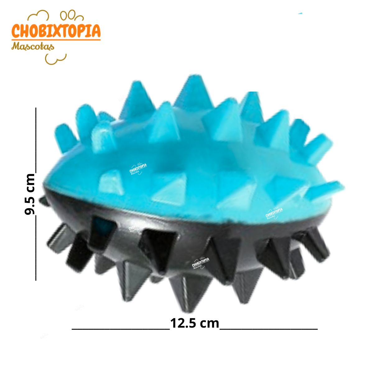 JUGUETE PELOTA RUGBY INTERACTIVO PARA MASTICAR-MASCOTAS PERROS TURQUESA Y NEGRO, marca GENERICO - Foto 2