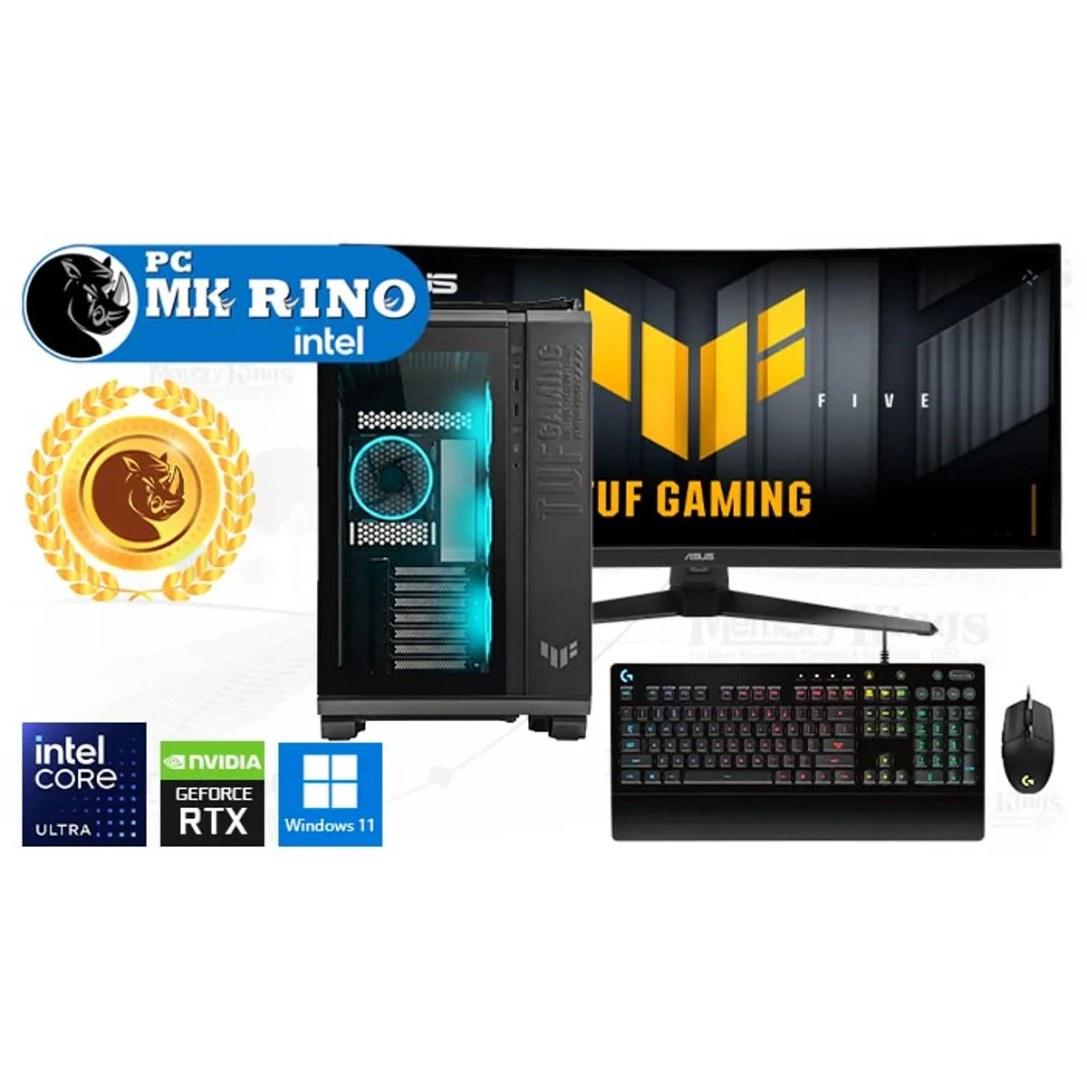 INTEL - Computadora Intel Core Ultra 7 265KF TUF GT502 32GB 1TB SSD 34" RTX 5070 12GB Windows 11 Pro