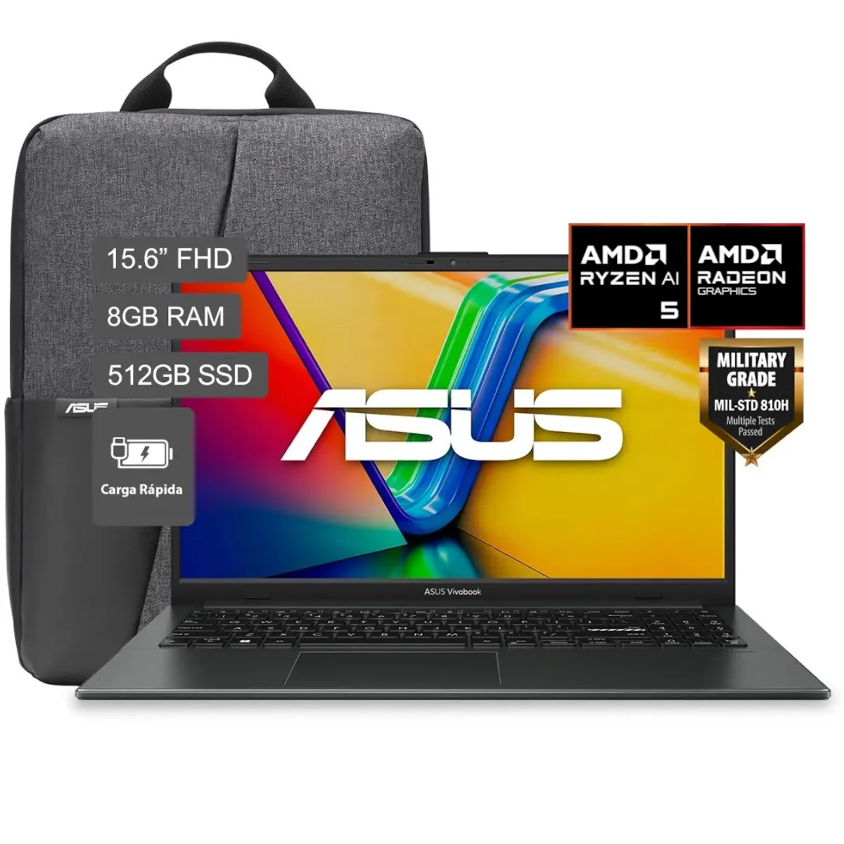 ASUS - Laptop Asus Vivobook AMD Ryzen 5 8GB RAM 512GB SSD 15.6FHD Win11