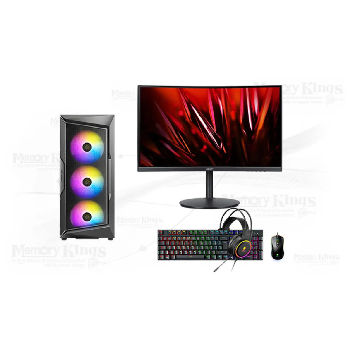 AMD - Computadora AMD Ryzen 5 5500 AX61 Elite 16GB 500GB SSD 24" RTX 3050 6GB Windows 11 Pro