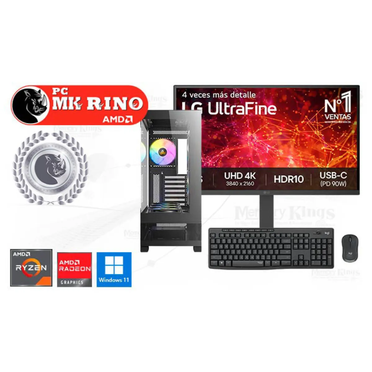 AMD - Computadora AMD Ryzen 7 8700G CX700 Elite 16GB 1TB SSD 27" Radeon Windows 11 Pro