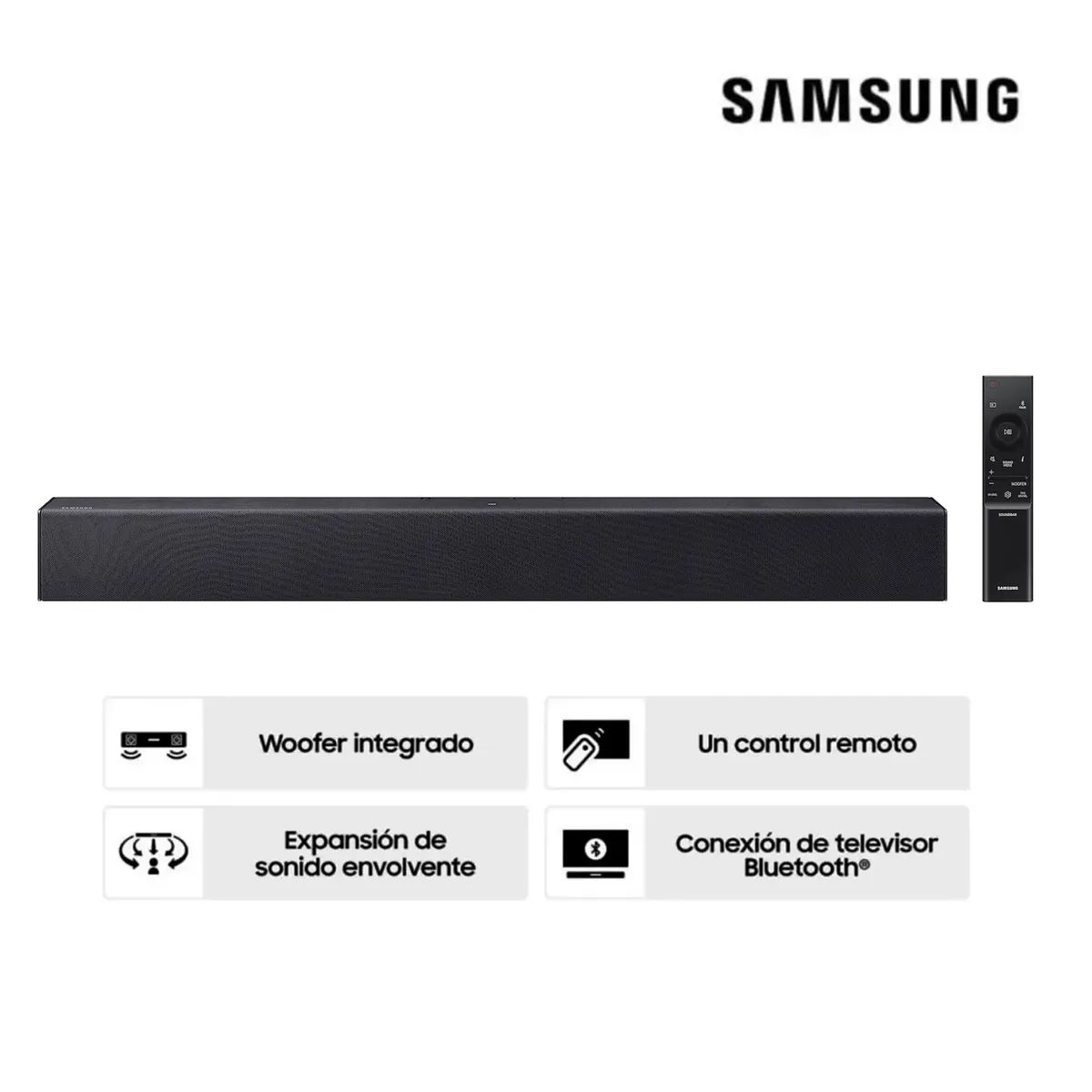 SAMSUNG - SOUNDBAR SAMSUNG 2.0 NEGRO - HW-B400F/PE NEW