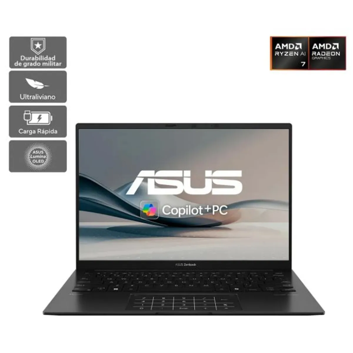 ASUS - Notebook ASUS Zenbook 14” WUXGA OLED AMD Ryzen AI 7 445 16GB RAM 1TB SSD WIN 11.