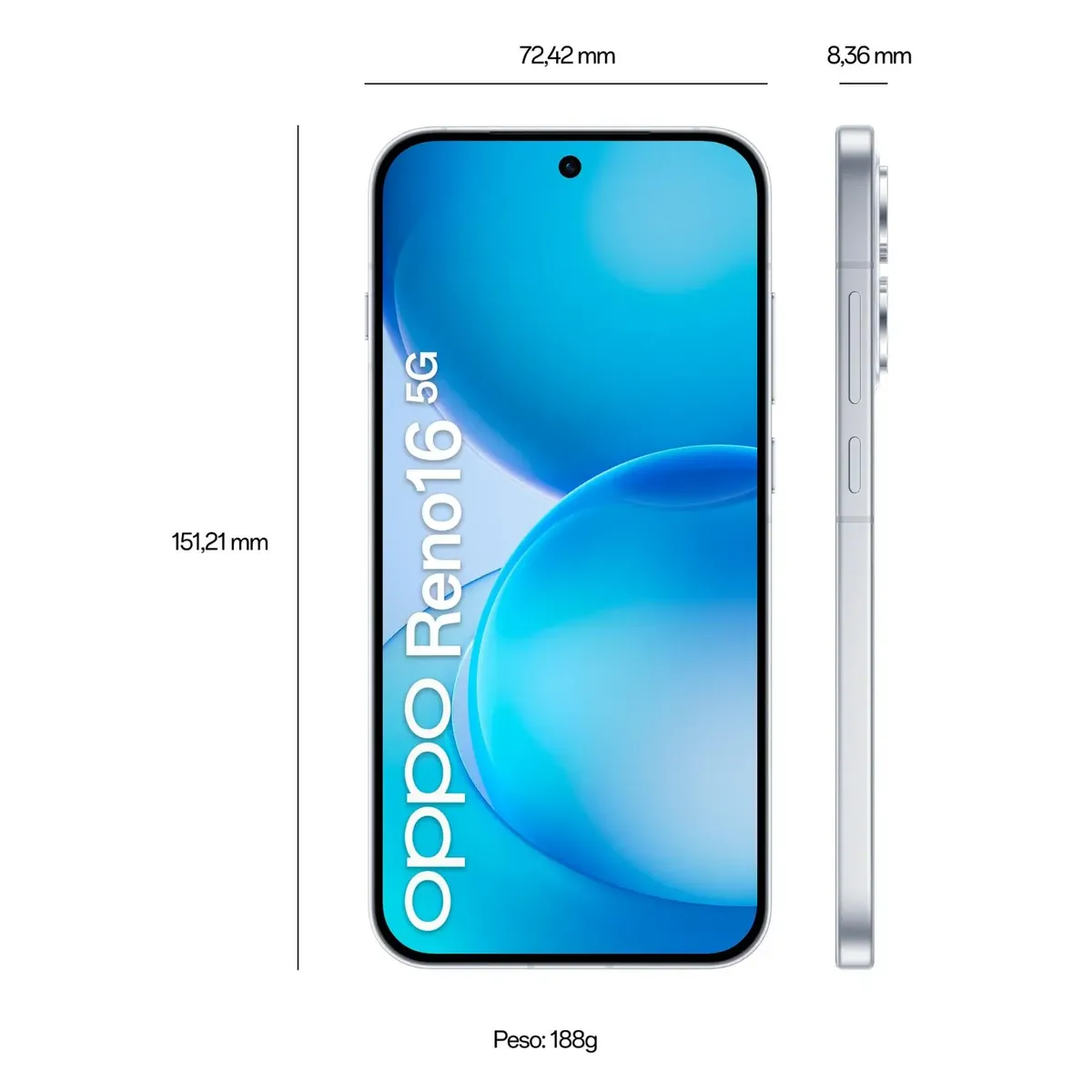 OPPO - Celular OPPO RENO 16	5G 8GB RAM +256GB.