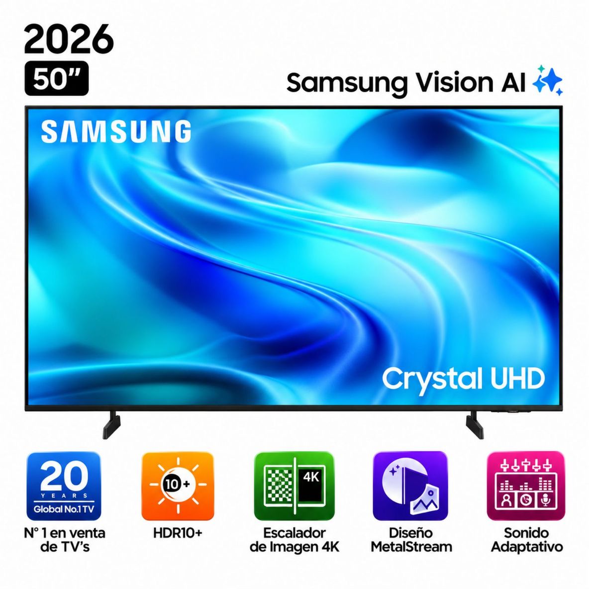 SAMSUNG - Televisor Samsung 50'' UN50U8000HGXPE UHD Vision AI Smart TV (2026)