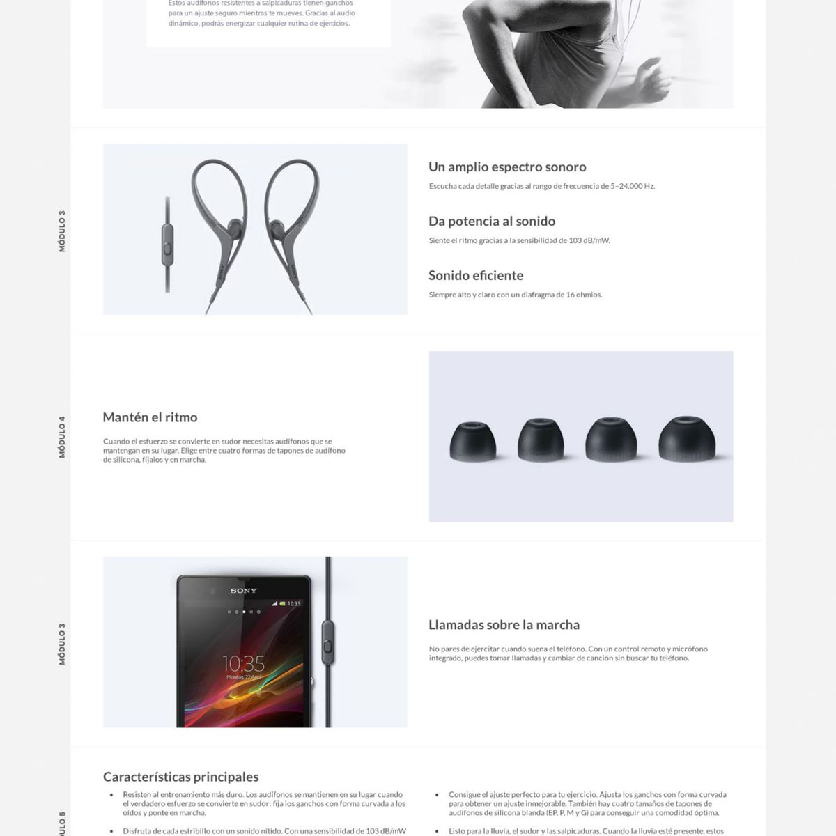 SONY - Audífonos Deportivos In Ear con Micrófono MDR-AS410AP