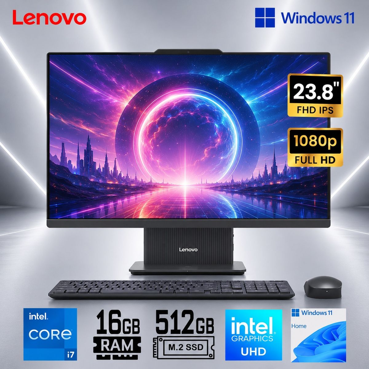 All in one Lenovo IdeaCentre AIO 24IRH9 Intel Core i7-13620H Ram 16GB ...