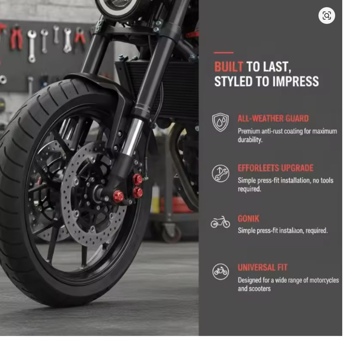 GENERICO - Tapa Decorativa De Abs Para El Motor De Motocicletas Y Scooters Negro