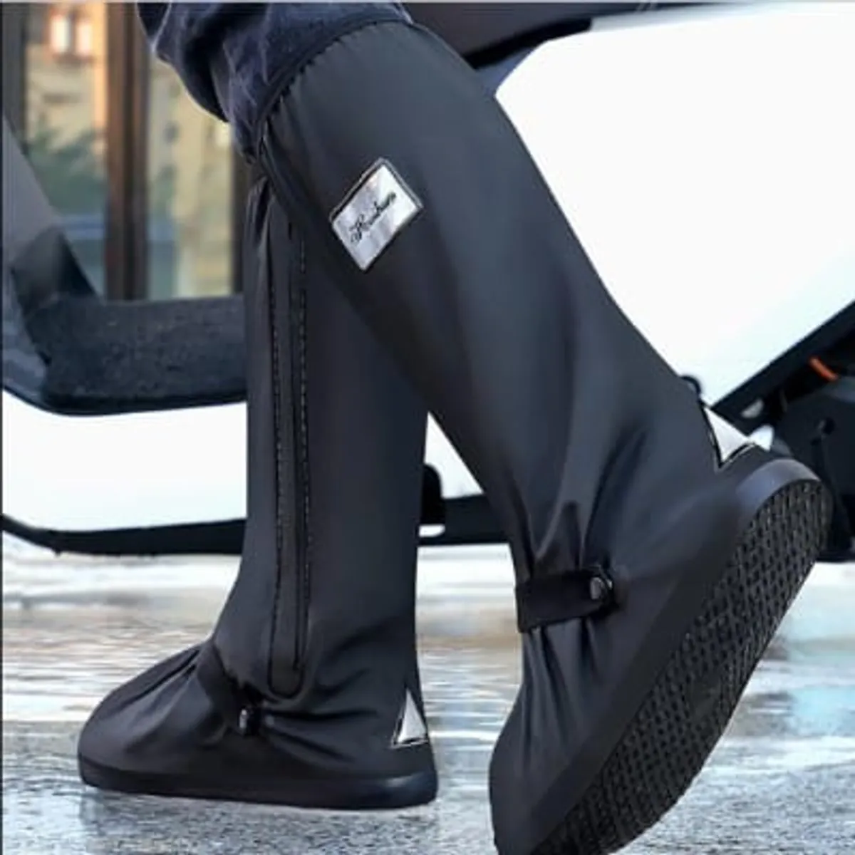 GENERICO - CUBRE BOTAS IMPERMEABLES PVC PARA LLUVIA  (TALLA L)