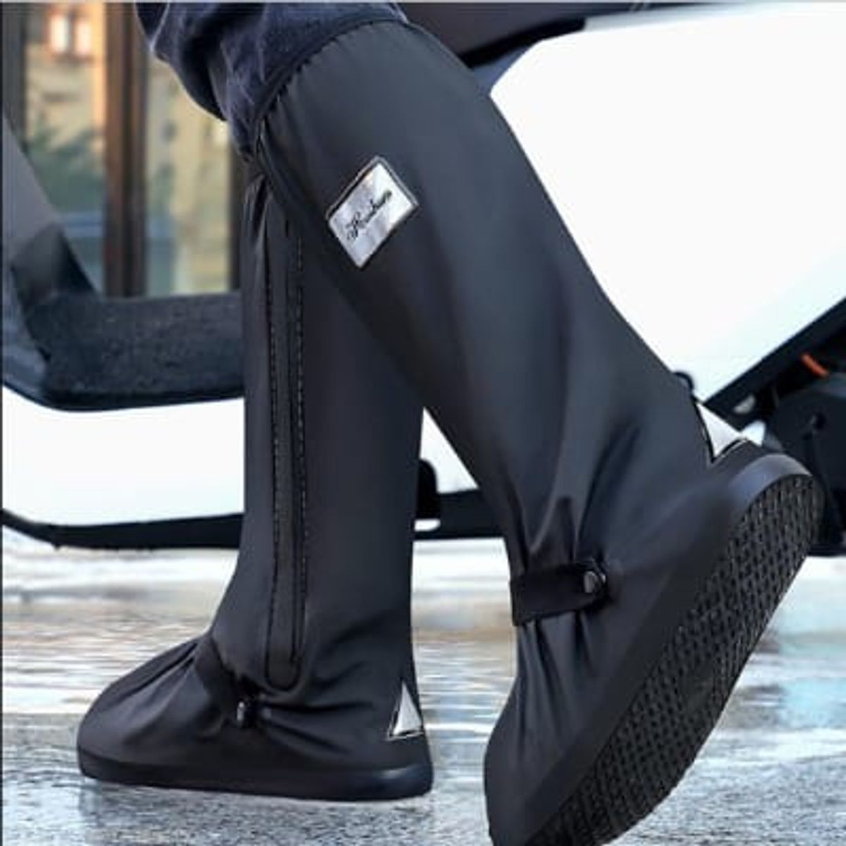 GENERICO - CUBRE BOTAS IMPERMEABLES PVC PARA LLUVIA  (TALLA L)
