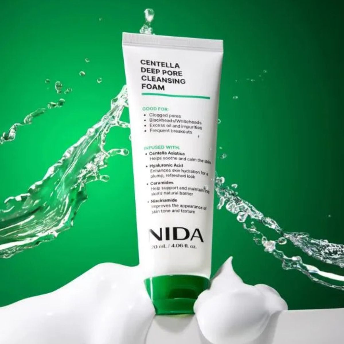 NIDA - NIDA CENTELLA DEEP PORE CLEANSING FOAM 120ML ORIGINAL CON REGISTRO SANITARIO