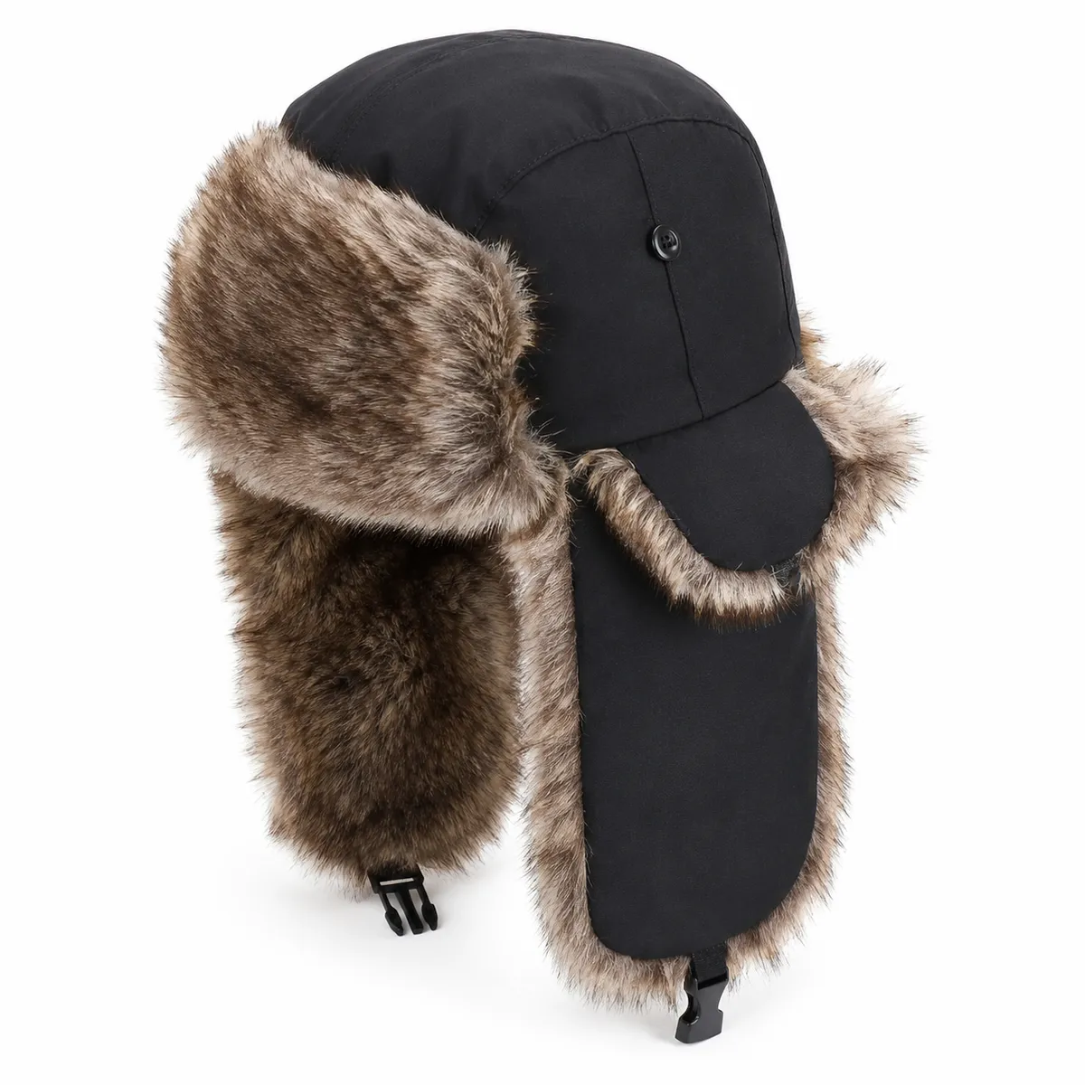 100 PERCENT - SOMBRERO GORRO RUSO USHANKA INVIERNO FRIO ABRIGO OREJAS FRENTE.
