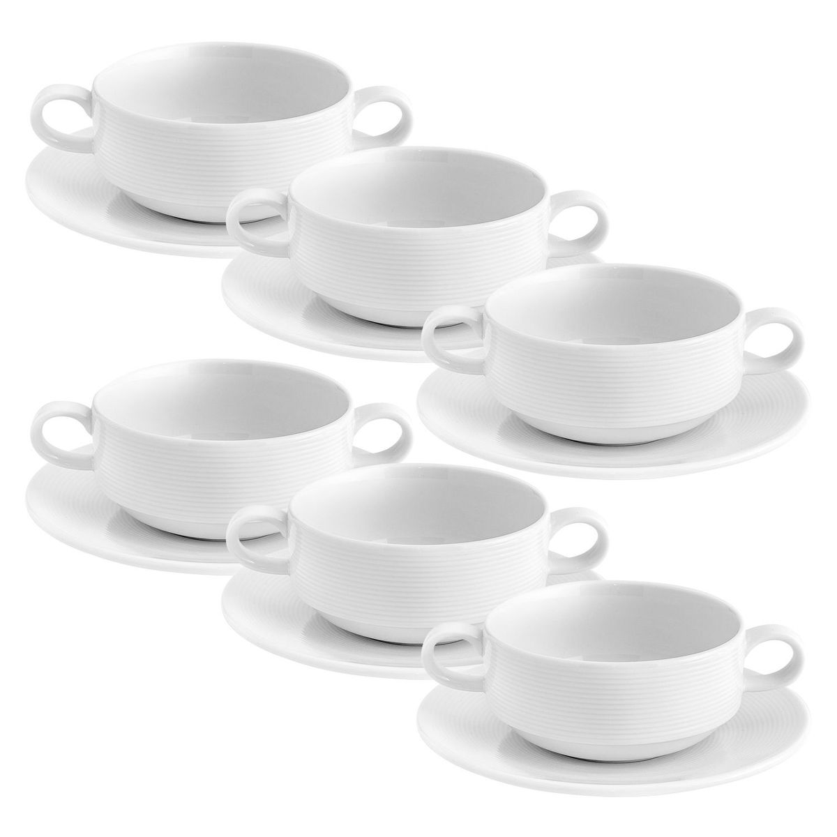 FERRAND - Set x6 Consomeras con Plato Porcelana Wish