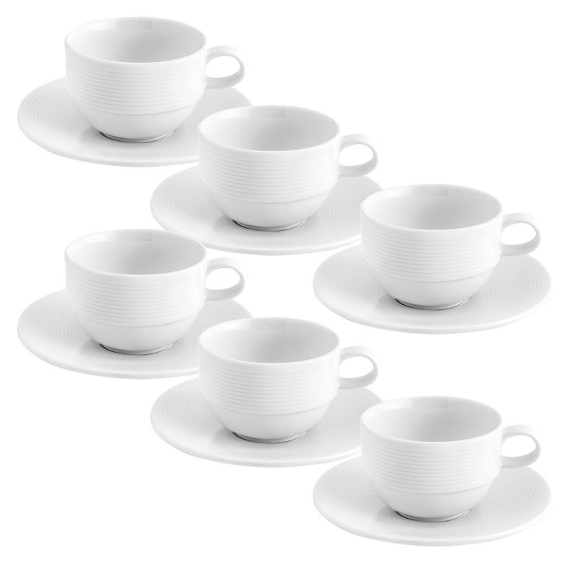 FERRAND - Set x6 Tazas de Té con Plato Porcelana Wish
