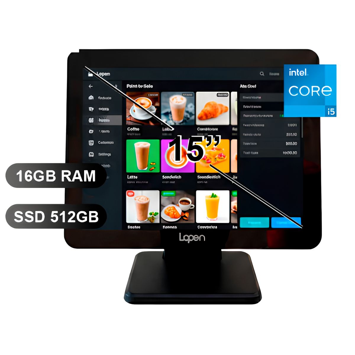 LOPEN - ALL IN ONE LOPEN POS LN-D180 - Intel Core i5-1235U - 16GB RAM - SSD 512GB - 15″.