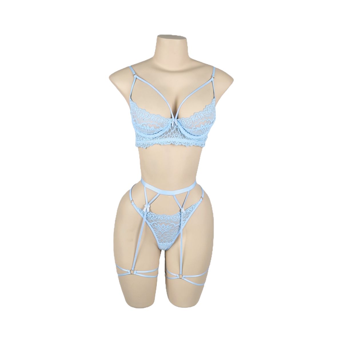 GENERICO - Conjunto de Lencería Sexy con Liguero y Encaje con Varilla
