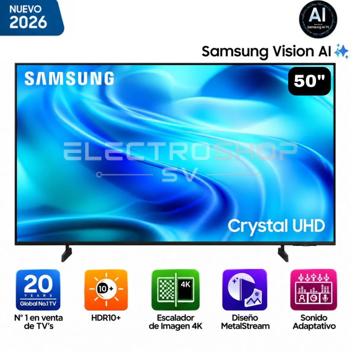 SAMSUNG - Televisor Samsung 50'' UN50U8000HGXPE UHD Vision AI Smart TV (2026)