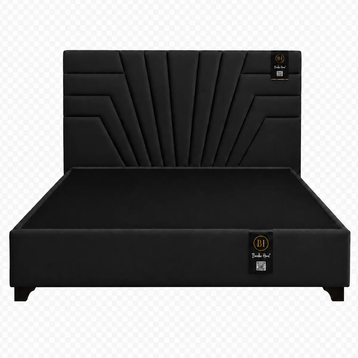 CAMA TAPIZADA LUCERNA + BOX TARIMA ENCAJONADO 2 PLZ - NEGRO, marca BARAKA HOME - Foto 2