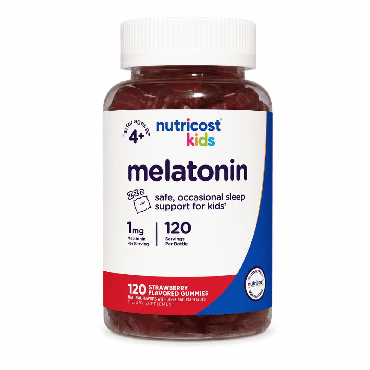 GENERICO - Melatonina Niños Nutricost Kids 1 mg 120 Gomitas Sabor Fresa