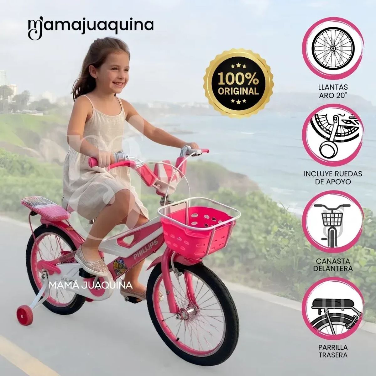 Bicicleta Para Niño Aro 20 «MEGATRON» con Canasta Edición Exclusiva Light Pink, marca Baby - Foto Principal