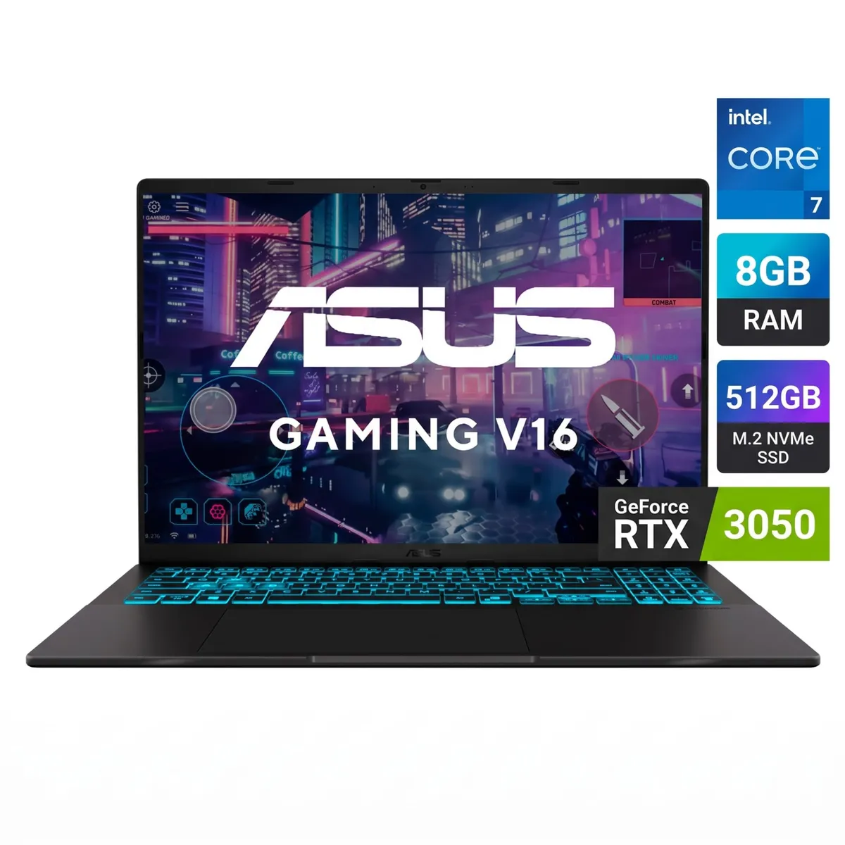 ASUS - Laptop ASUS V16 Core i7 8GB 512GB SSD RTX3050 6GB Win11