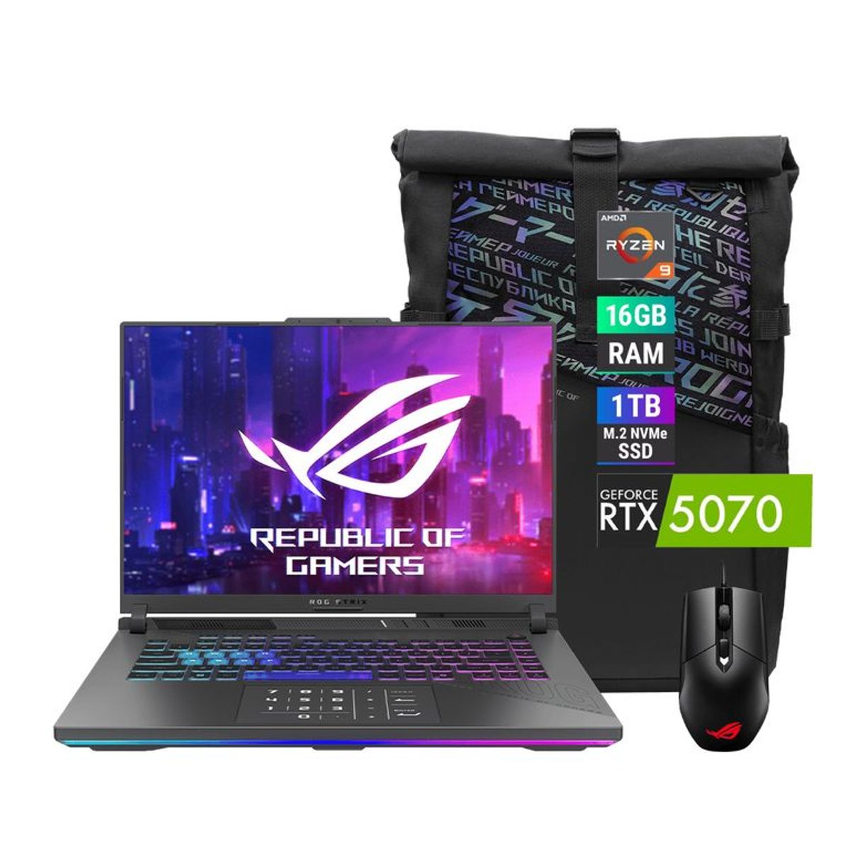 ASUS - Laptop ROG Strix G16 R9 16GB RAM 1TB SSD RTX 5070 8GB W11