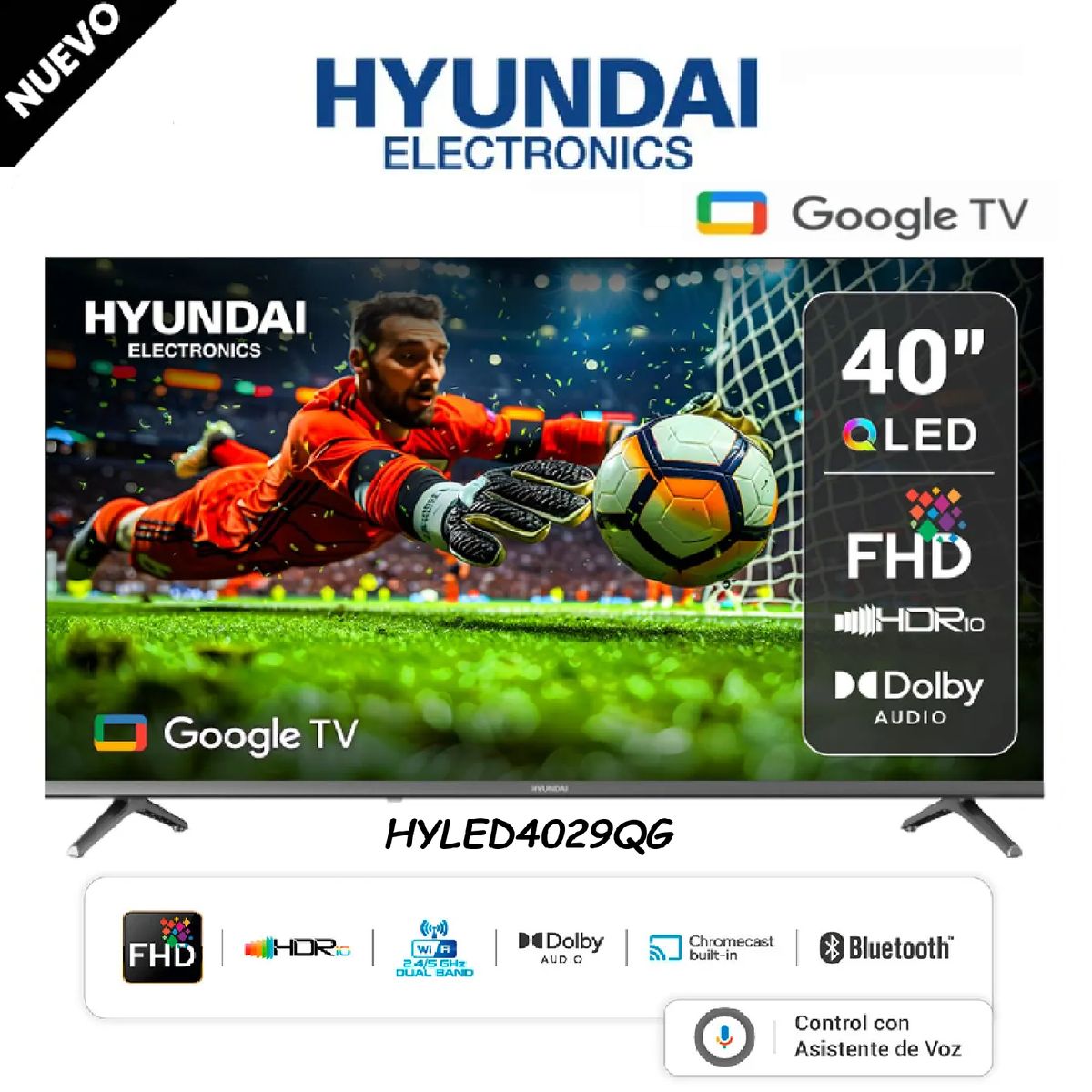 HYUNDAI - Nuevo Televisor Hyundai 40 HYLED4029QG Full HD QLED