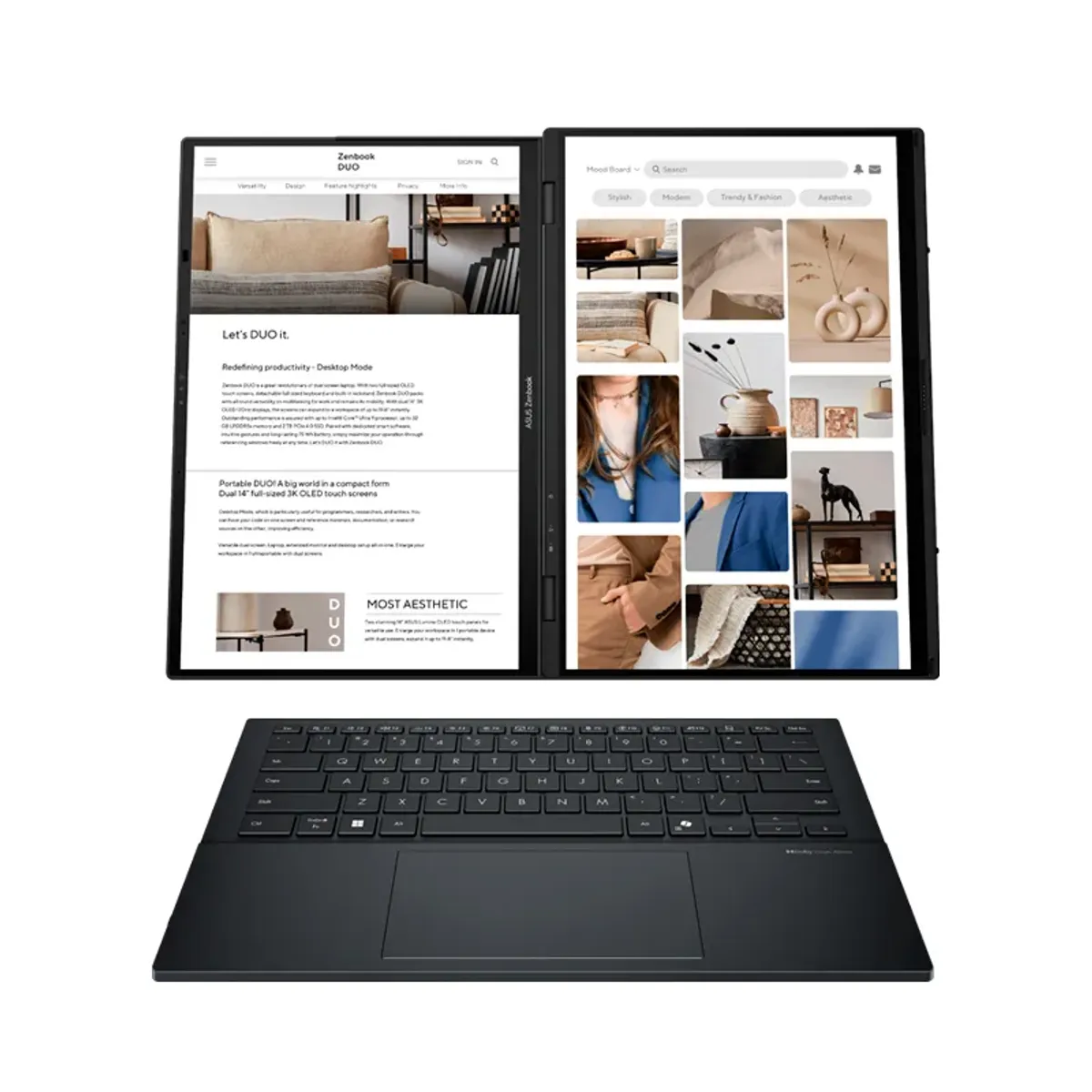 ASUS - Notebook ASUS ZENBOOK DUO UX8406CA-QL444W/14" FHD OLED Touch/Core Ultra 9 285H 5.4G/16G LPDDR5X