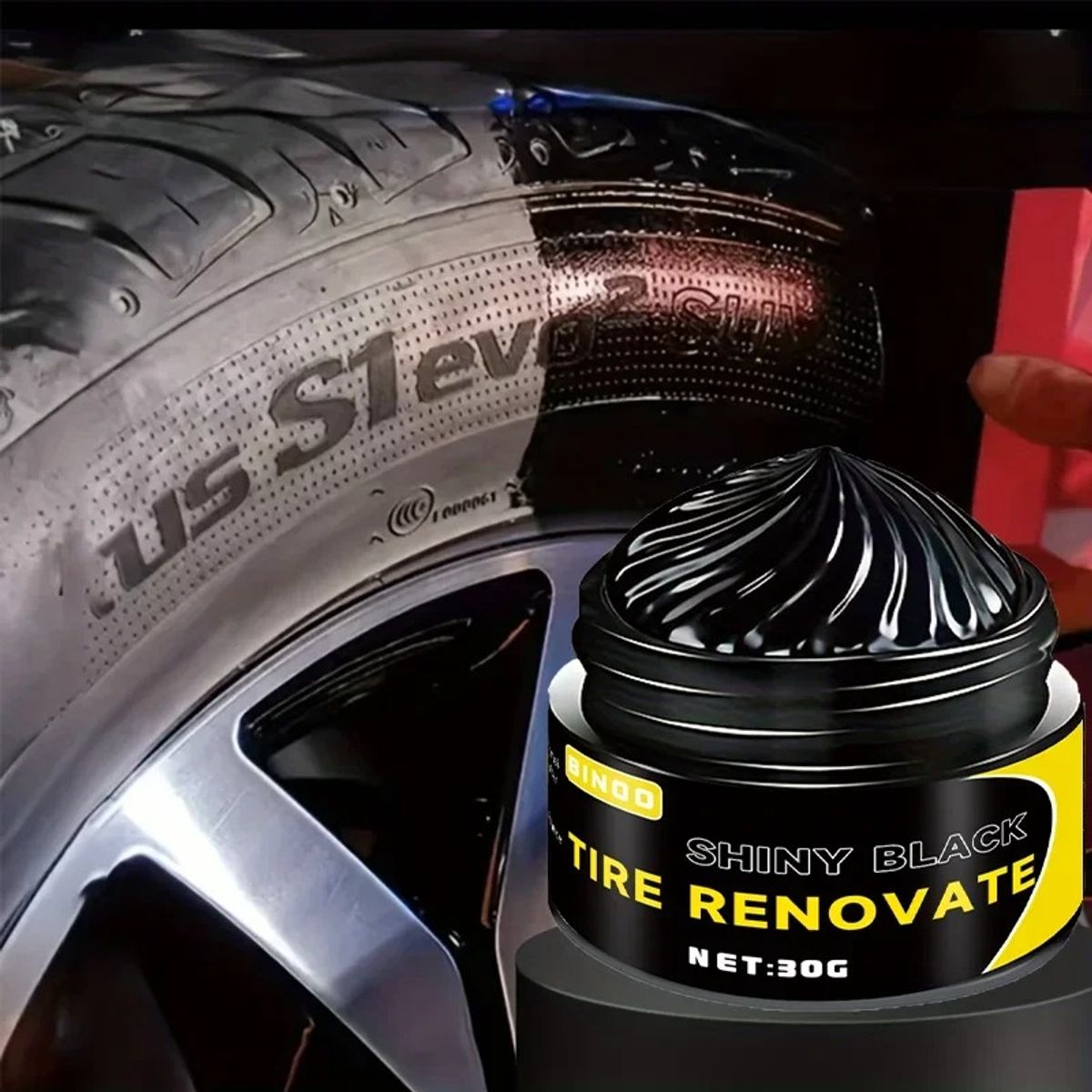 Cera Renovadora De Neumáticos Negro Brillante Anti Grietas 30gr, marca GENERICO - Foto 2