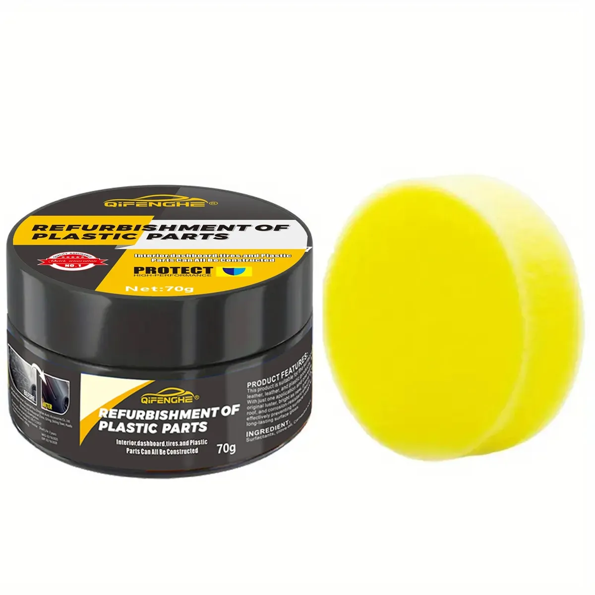 Cera Renovadora De Plásticos Y Cuero Auto Anti Rayones UV 70 gr, marca GENERICO - Foto Principal