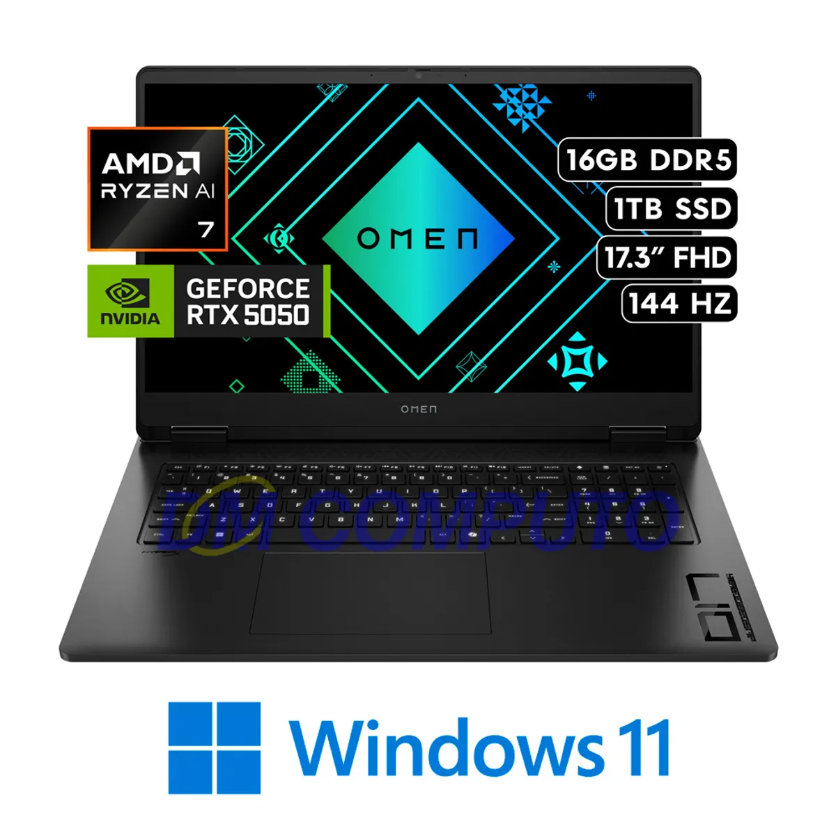 HP - HP OMEN 17-DB1001LA | AMD RYZEN AI 7 350 RAM 16GB 1TB SSD RTX 5050 8GB 17.3″ FHD 144Hz W11