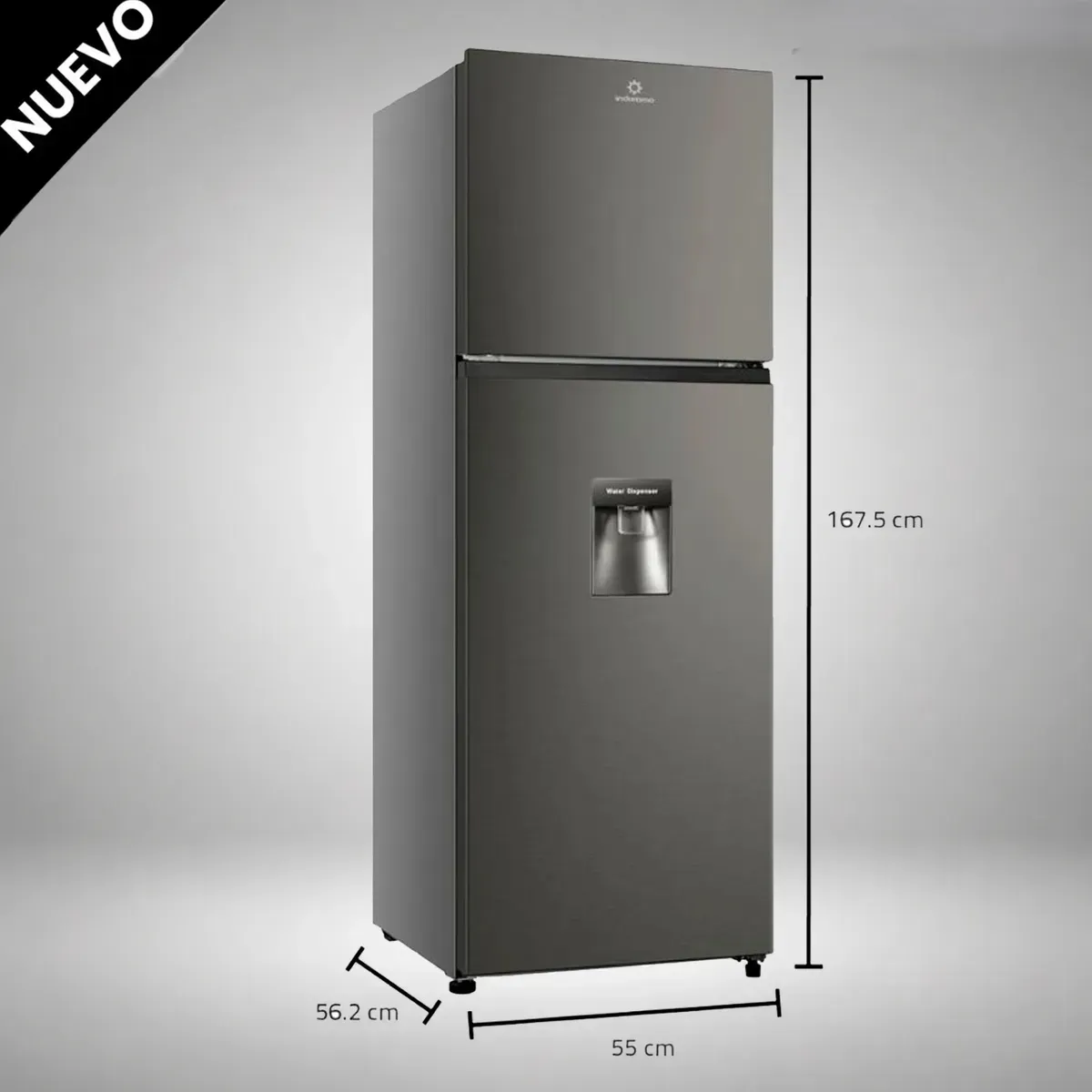 INDURAMA - Refrigeradora Indurama RI-389DI 246L No Frost con Dispensador de Agua – Plateado