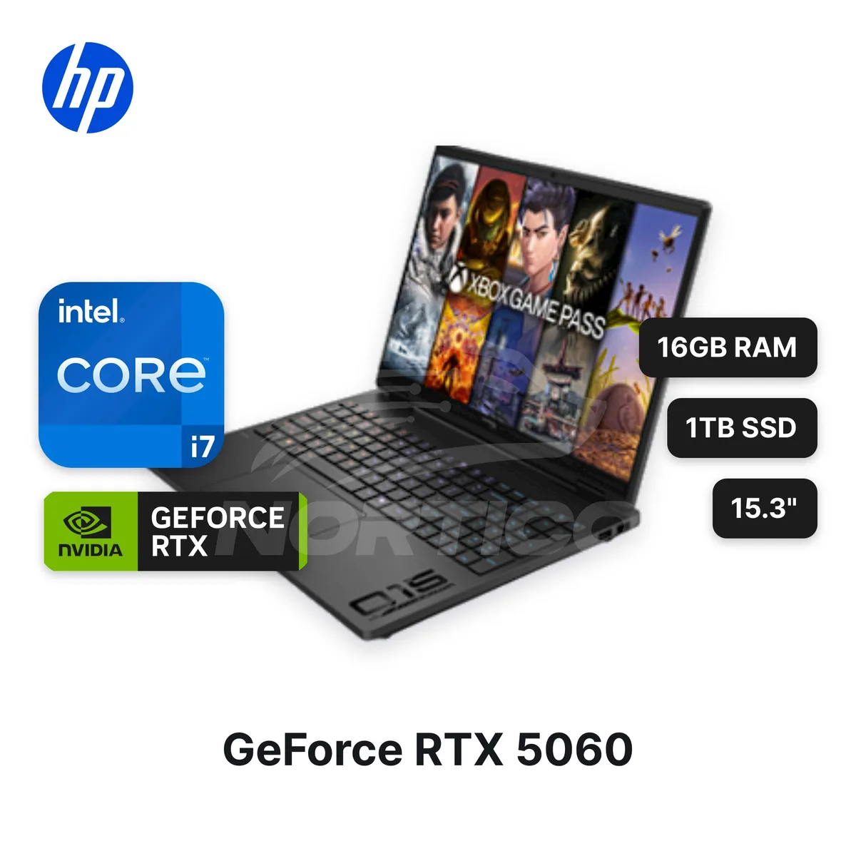 HP - Laptop HPOmen 15 Core I7-14650HX 16GB 1TB SSD RTX 5060 15.3" (D62W3LA#ABM)