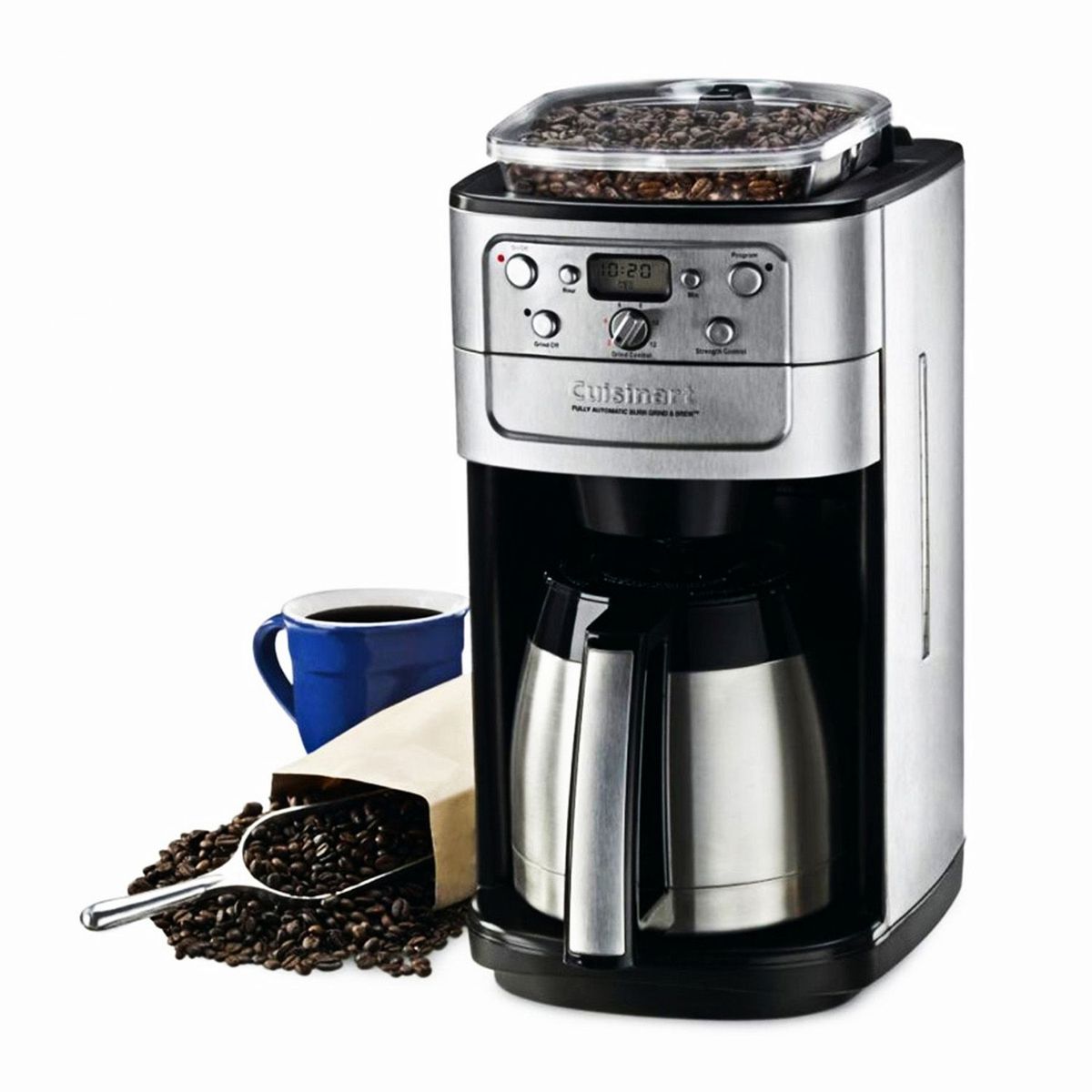 CUISINART - Cafetera Automática De 12 Tazas (1.75 L) Con Molinillo Incorporado Grind & Brew Dgb900