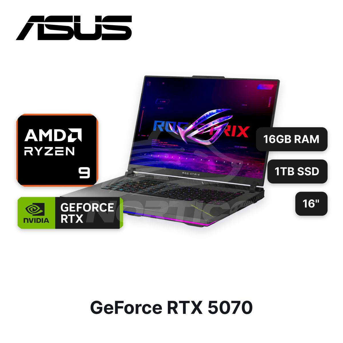 ASUS - LaptopASUS ROG Strix G16 G614PR Ryzen 9-8940HX 16GB 1TB SSD RTX 5070 Ti 16" (90NR0NJ7-M002W0)